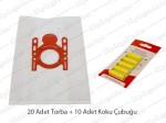 20 Adet TypG Toz Torbası + 1 Adet Micro Filtre + 10 Adet Koku